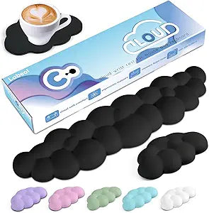 Cloud Wrist Rest for Computer Keyboard Arm Wrist Rest with Non-Slip Base Extended Wrist Rest Ergonomic Memory Foam for Keyboard and Mouse Typing Pain Relief, Office, Gaming, Computer